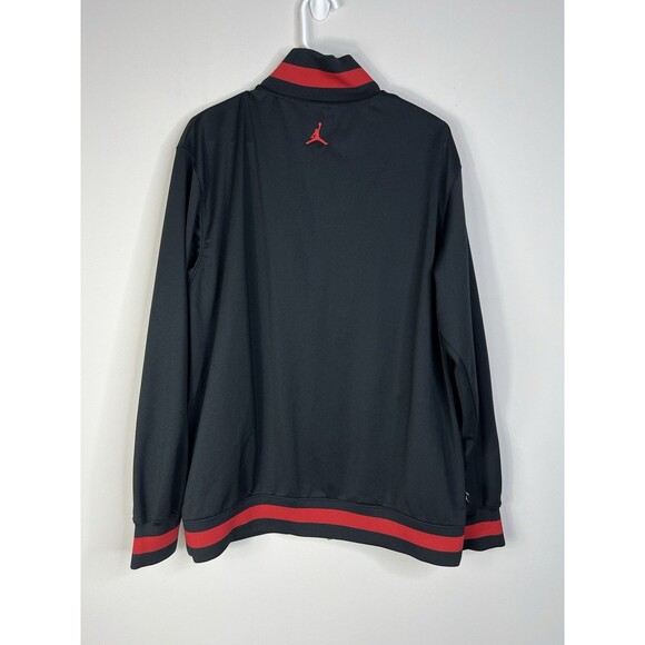 NIKE JORDAN Jacket Men's Size L Dri Fit Zip Up Black & Red Athletic Long Sleeve - Picture 2 of 8